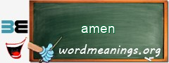 WordMeaning blackboard for amen